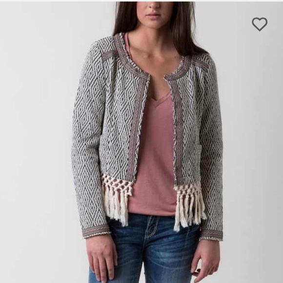 Miss Me Tribal Print Fringe Jacket - Picture 2 of 8